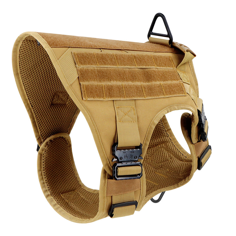 NEW All Metal MiddlePet   Tactical No-Pull Dog Harness with 4 Metal Buckles & Reinforced Front D-Ring