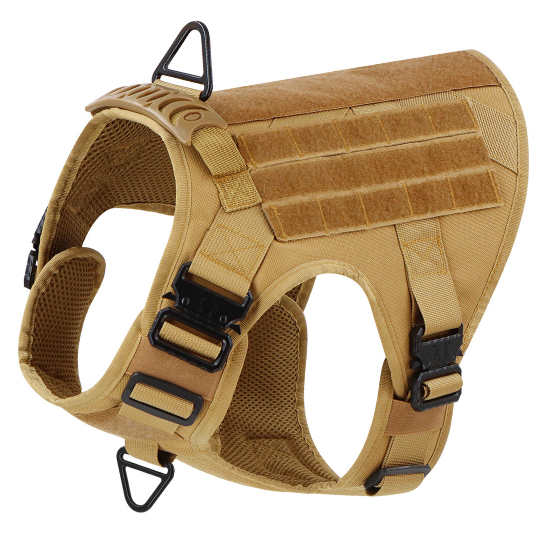 NEW All Metal MiddlePet   Tactical No-Pull Dog Harness with 4 Metal Buckles & Reinforced Front D-Ring