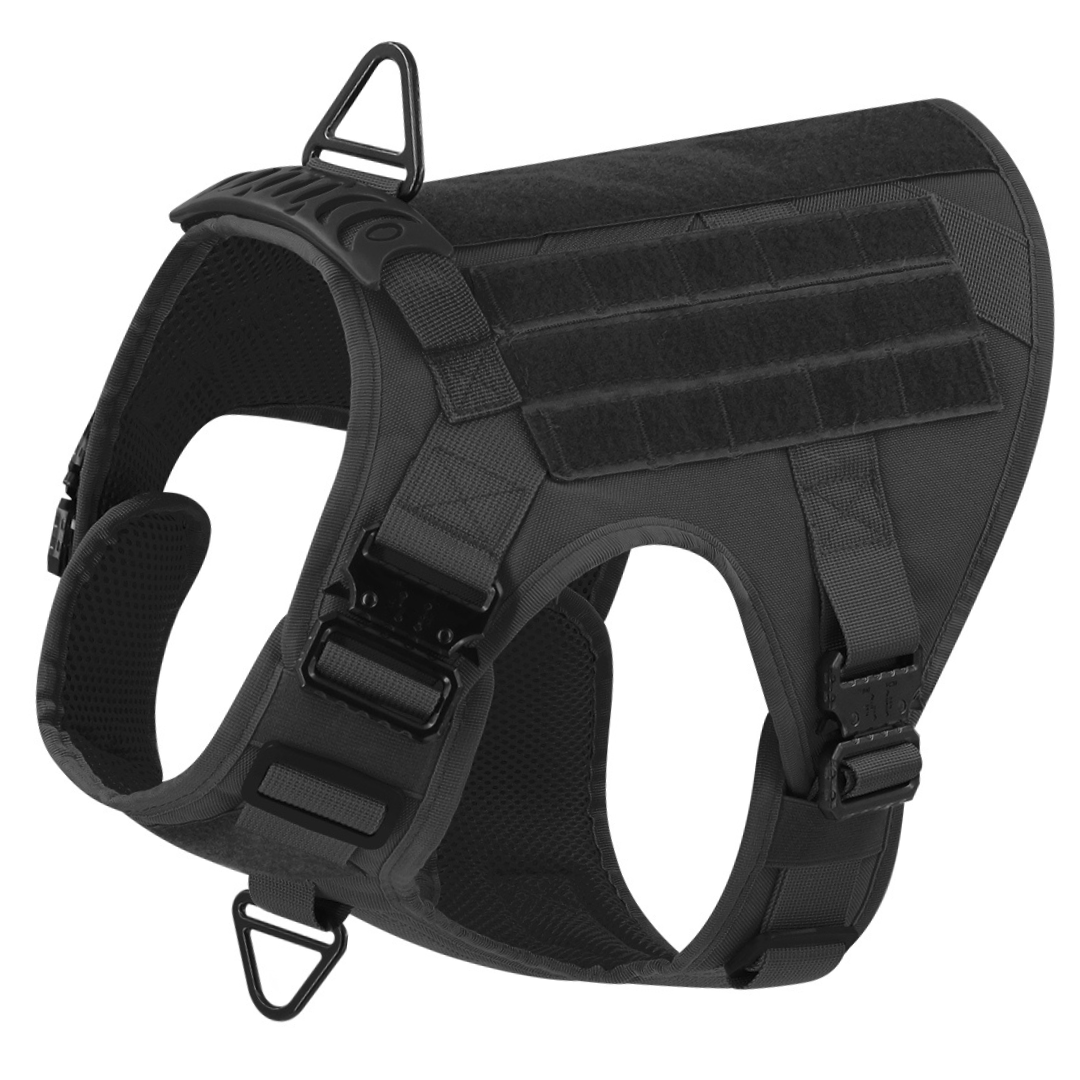 NEW All Metal MiddlePet   Tactical No-Pull Dog Harness with 4 Metal Buckles & Reinforced Front D-Ring