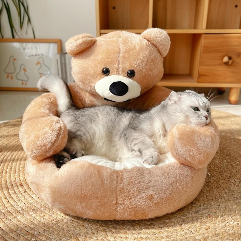 Cute Detachable Cuddle Bear Cat Bed - MP