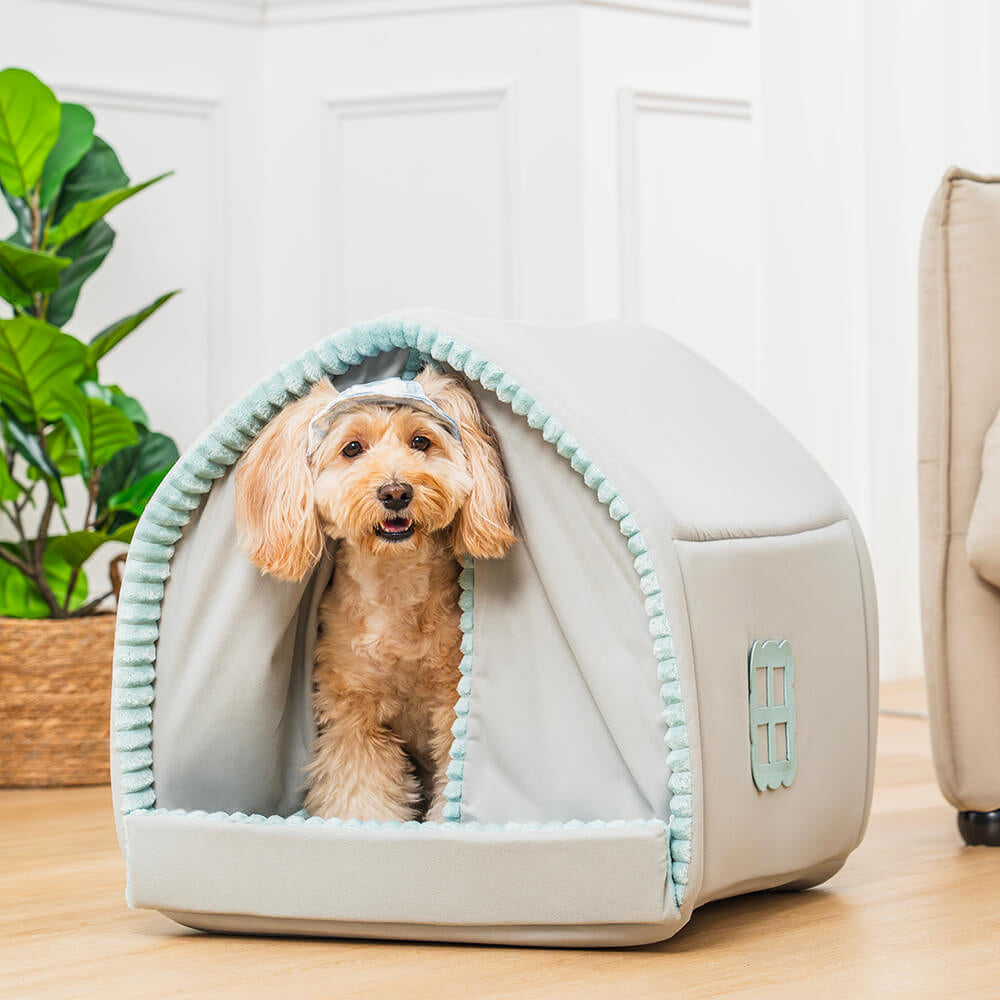 Middlepet™ - Dog House Bed with Double Curtains - MP