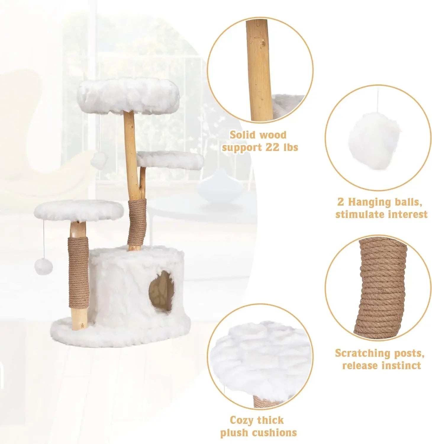 Middlepet™ Modern Cat Tree Activity Center - Stylish and Durable Cat Tower with Scratching Posts and Cozy Condo