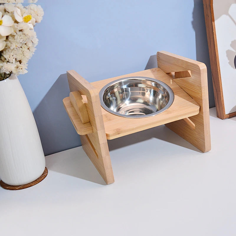 Middlepet™ Adjustable Bamboo Pet Bowl Stand - The Stylish, Eco-Friendly Feeding Solution for Your Pets!