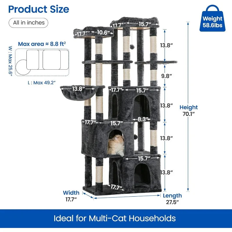 70" Tall Extra Large Cat Tree Middlepet™