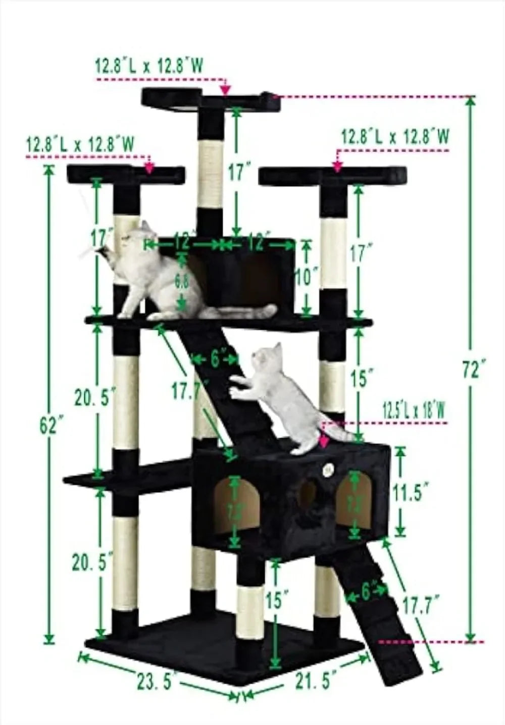 72" Tall Extra Large Cat Tree Middlepet™