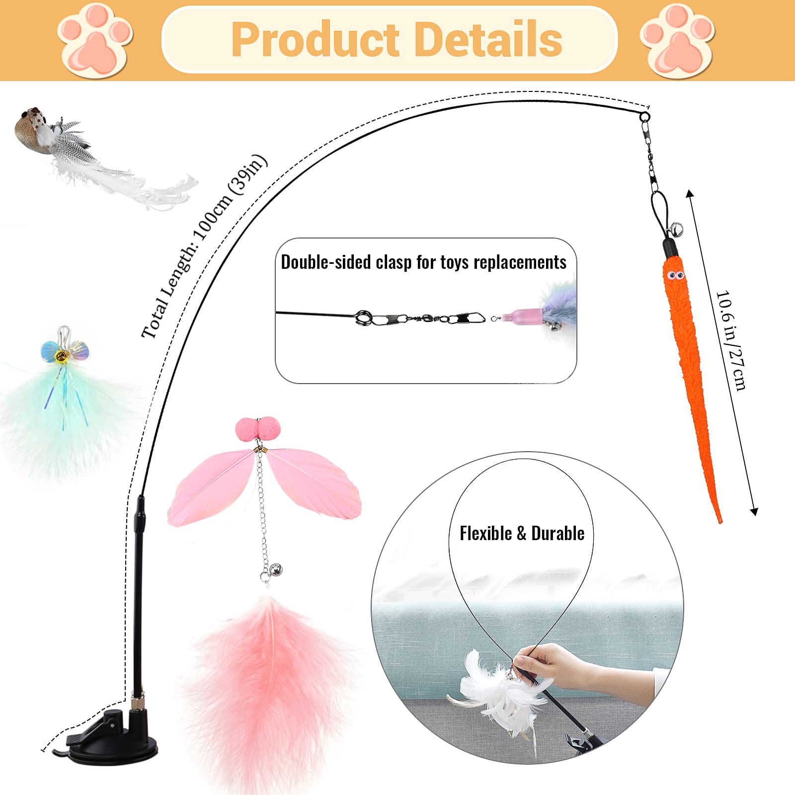 Middlepet™ Simulation Bird Interactive Cat Stick Toy