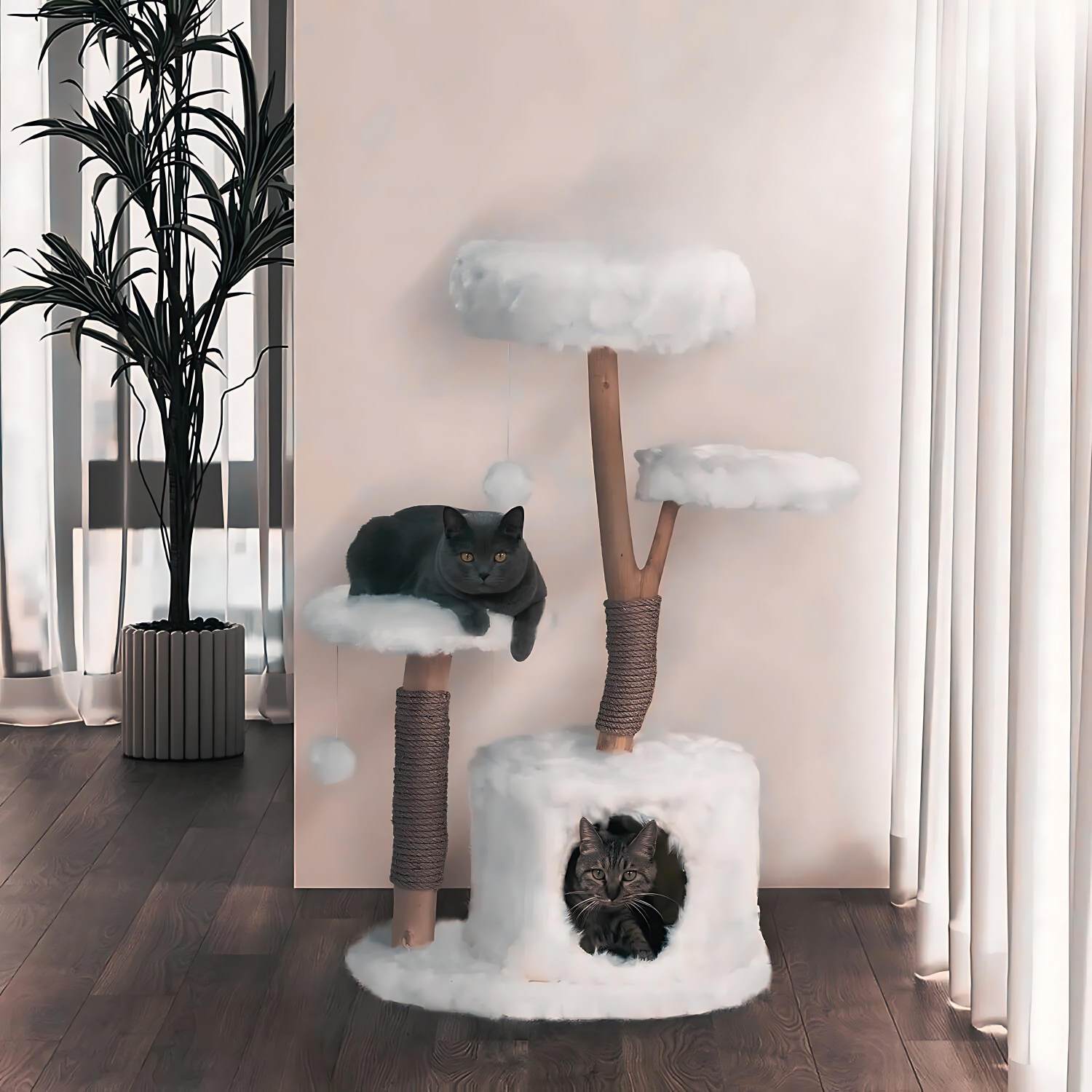 Middlepet™ Modern Cat Tree Activity Center - Stylish and Durable Cat Tower with Scratching Posts and Cozy Condo