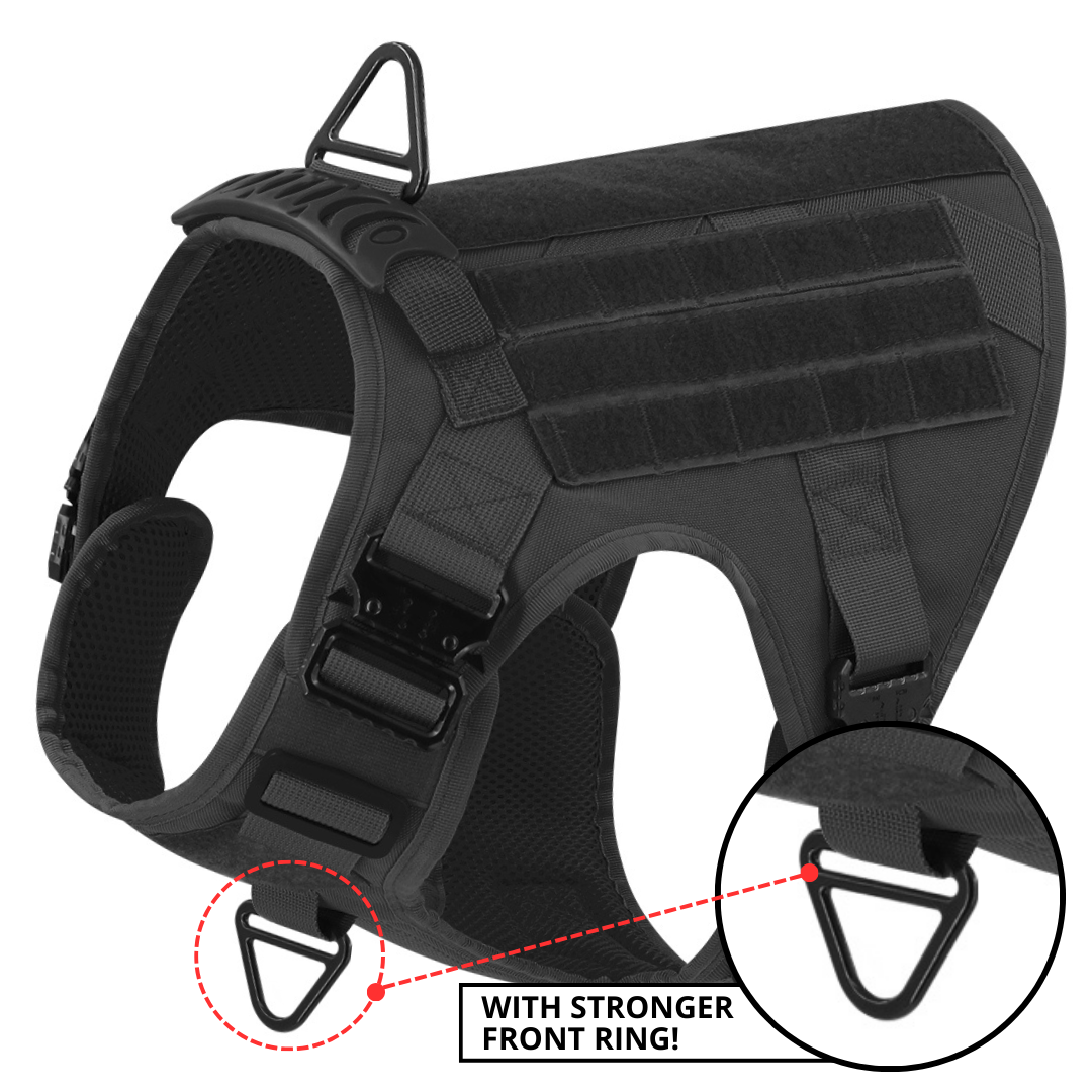 NEW All Metal MiddlePet   Tactical No-Pull Dog Harness with 4 Metal Buckles & Reinforced Front D-Ring