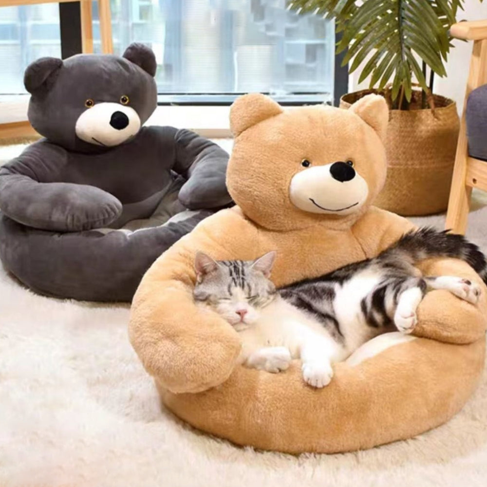 Cute Detachable Cuddle Bear Cat Bed - MP