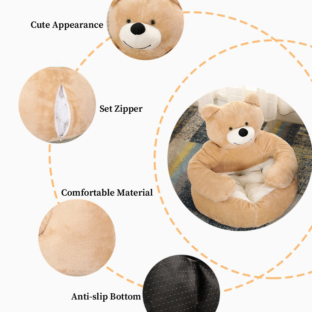 Cute Detachable Cuddle Bear Cat Bed - MP