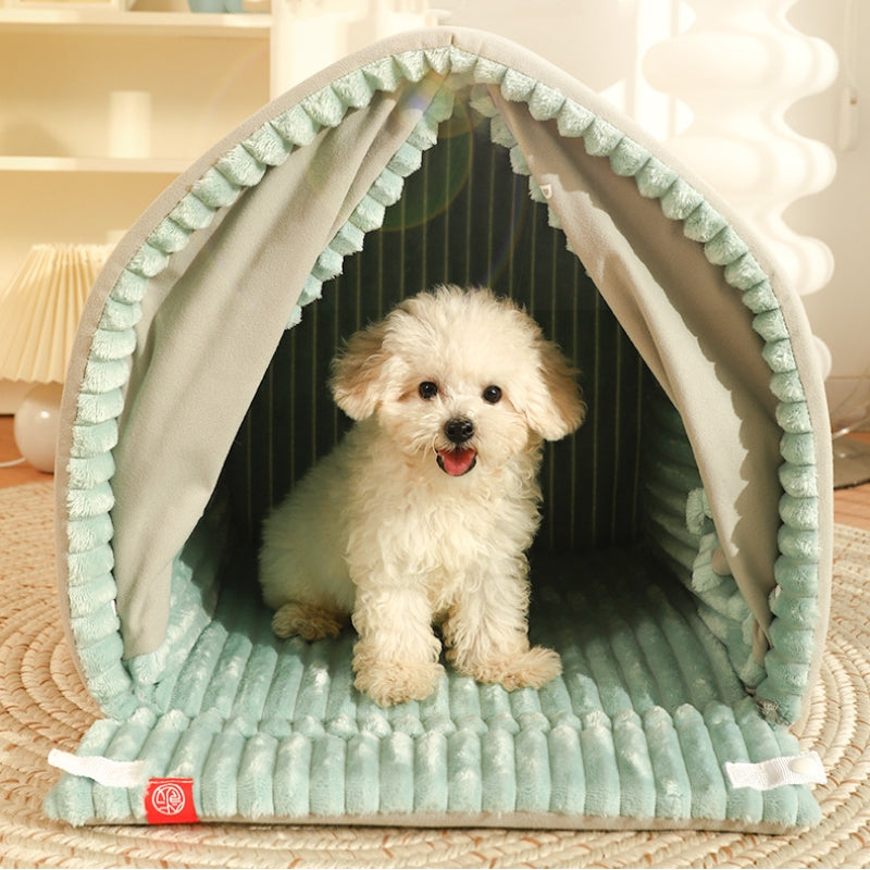 Middlepet™ - Dog House Bed with Double Curtains - MP