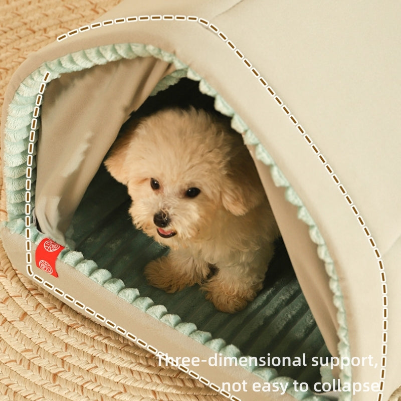 Middlepet™ - Dog House Bed with Double Curtains - MP