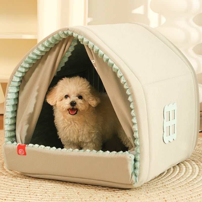 Middlepet™ - Dog House Bed with Double Curtains - MP