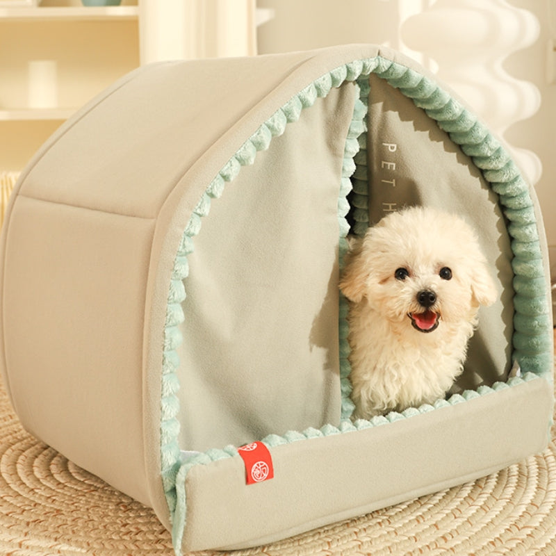 Middlepet™ - Dog House Bed with Double Curtains - MP